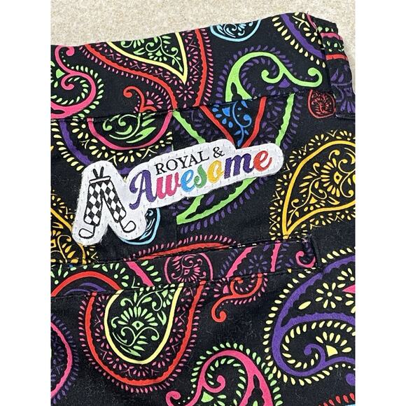 Royal & Awesome Men's Size 32 Paisley Shorts Outdoor Golf Wear -Tee Holder EUC! - Picture 6 of 16